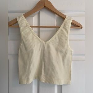 ANWND Cream Ribbed Women’s Cropped Tank Top Size M/L